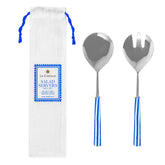 Striped Handles Salad Servers